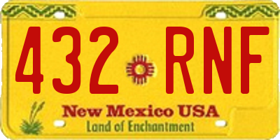 NM license plate 432RNF