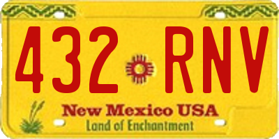 NM license plate 432RNV