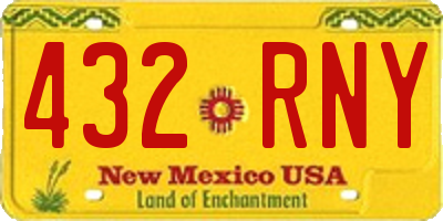 NM license plate 432RNY
