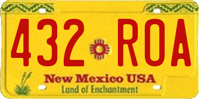 NM license plate 432ROA