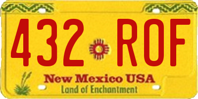 NM license plate 432ROF