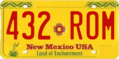 NM license plate 432ROM