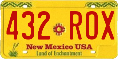 NM license plate 432ROX