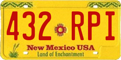 NM license plate 432RPI