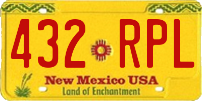 NM license plate 432RPL