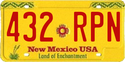 NM license plate 432RPN