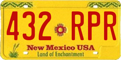 NM license plate 432RPR