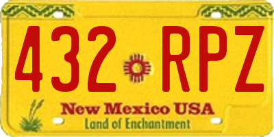 NM license plate 432RPZ