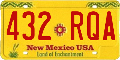 NM license plate 432RQA