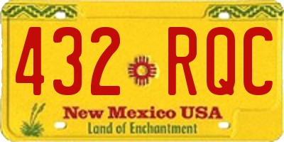 NM license plate 432RQC