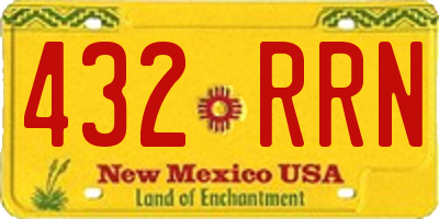 NM license plate 432RRN