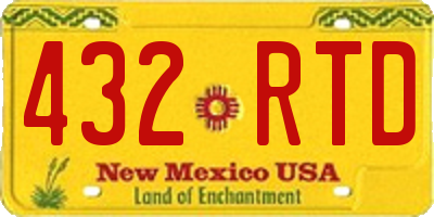 NM license plate 432RTD
