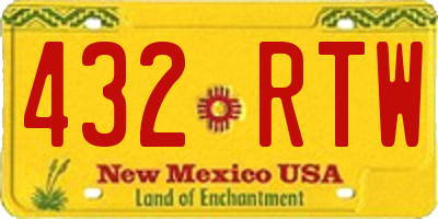 NM license plate 432RTW