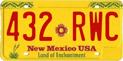 NM license plate 432RWC