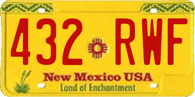 NM license plate 432RWF