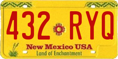NM license plate 432RYQ