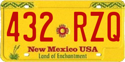 NM license plate 432RZQ