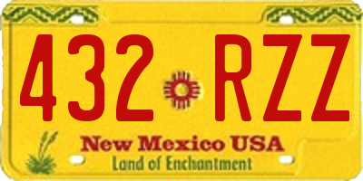 NM license plate 432RZZ