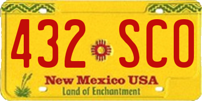 NM license plate 432SCO