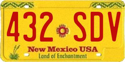 NM license plate 432SDV