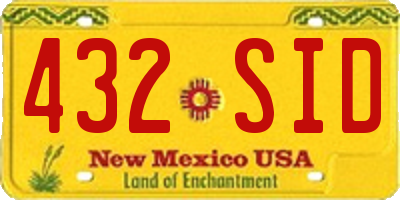 NM license plate 432SID