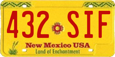 NM license plate 432SIF