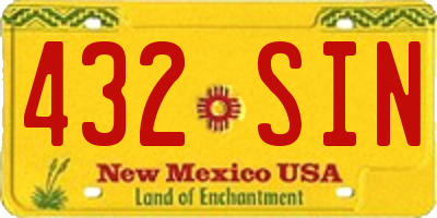 NM license plate 432SIN