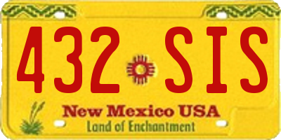 NM license plate 432SIS