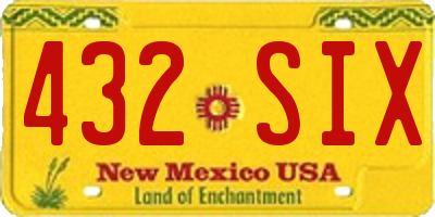 NM license plate 432SIX