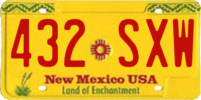 NM license plate 432SXW