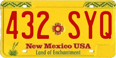 NM license plate 432SYQ