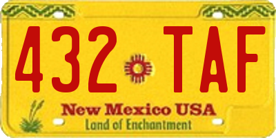 NM license plate 432TAF