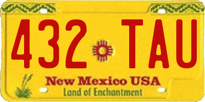 NM license plate 432TAU