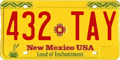 NM license plate 432TAY