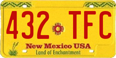 NM license plate 432TFC