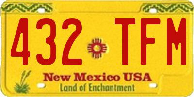 NM license plate 432TFM