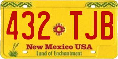 NM license plate 432TJB