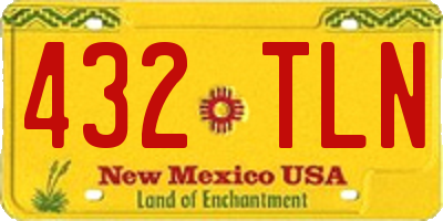 NM license plate 432TLN