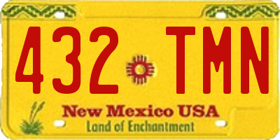 NM license plate 432TMN