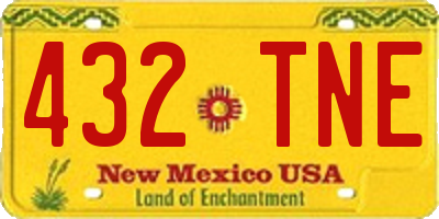 NM license plate 432TNE