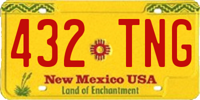 NM license plate 432TNG