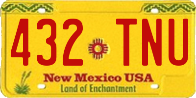 NM license plate 432TNU