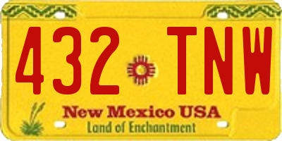 NM license plate 432TNW
