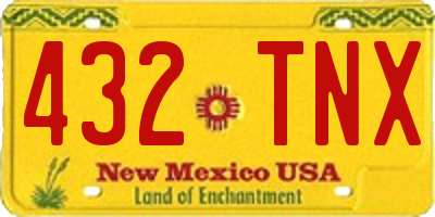 NM license plate 432TNX
