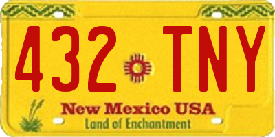 NM license plate 432TNY
