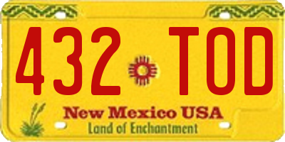 NM license plate 432TOD