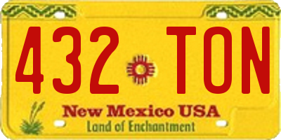 NM license plate 432TON