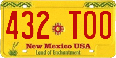NM license plate 432TOO