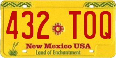 NM license plate 432TOQ