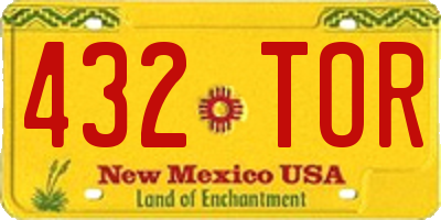 NM license plate 432TOR